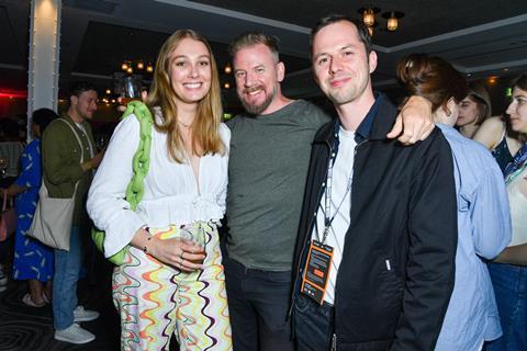 Hazel McKibbin (Short Flimmaker, She Always Wins, in Sundance London), Axel Danielson, Maximilien Van Aertryck (Directors of Fantastic Machine, in Sundance London)